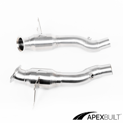 ApexBuilt® Ferrari 458 Italia, 458 Speciale, & 458 Spyder Resonated Race Downpipes (4.5L V8, 2010-2015)