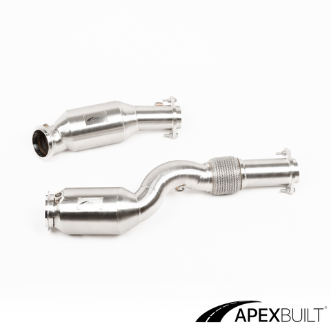 ApexBuilt® BMW G87 M2, G80 M3, & G82/G83 M4 EU5 High-Flow Catted Downpipes (S58, 2021+)