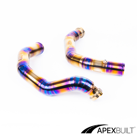 ApexBuilt® BMW F87 M2C, F80 M3, & F82/F83 M4 Titanium Charge Pipe Kit (S55, 2015-20)