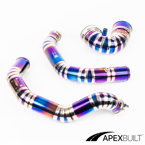 ApexBuilt® BMW F87 M2C, F80 M3, & F82/F83 M4 Titanium Charge Pipe Kit (S55, 2015-20)