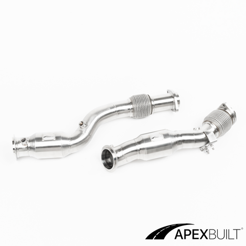 ApexBuilt® BMW F97 X3M & F98 X4M Resonated Mini-Cat Downpipes (S58, 2020+)