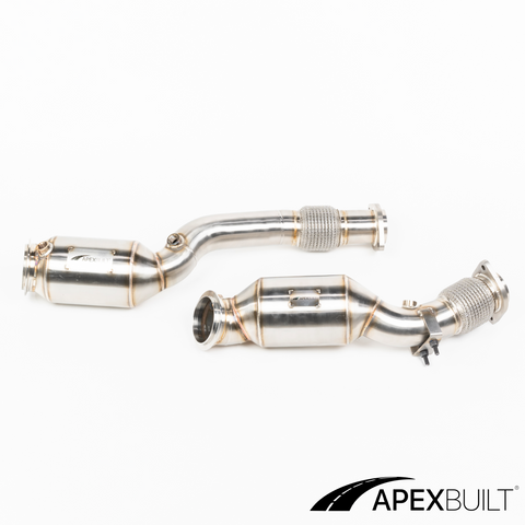 ApexBuilt® BMW F97 X3M & F98 X4M GESI High-Flow Catted Downpipes (S58, 2021+)