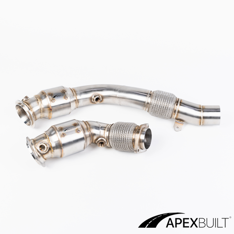 ApexBuilt® BMW F87 M2C, F80 M3, & F82/F83 M4 Resonated Race Downpipes (S55, 2015-20)