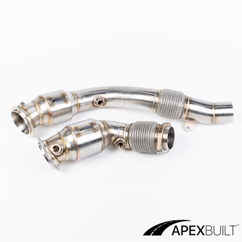 ApexBuilt® BMW F80 M3/F8X M4 Catless Race Downpipes (S55, 2015-18)