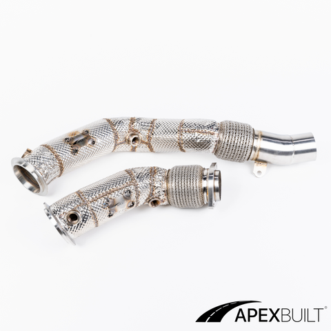 ApexBuilt® BMW F80 M3/F8X M4 Catless Race Downpipes (S55, 2015-18)