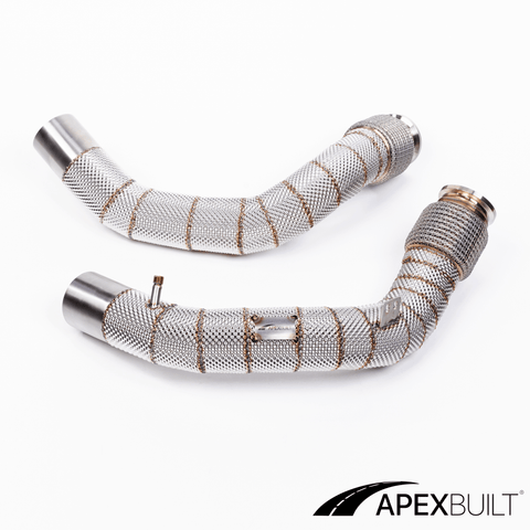 ApexBuilt® BMW F95 X5M & F96 X6M Catless Race Downpipes (S63R, 2020+) - ApexBuilt, Inc.