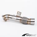 ApexBuilt® Toyota A90/A91 Supra 4" Exit Catless Race Downpipe (2020+, B58) - ApexBuilt, Inc.